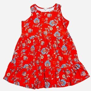 Ultra Flirt Plus 1X Red Floral Tank Dress‎ Sundress Tiered A line Flare So Soft